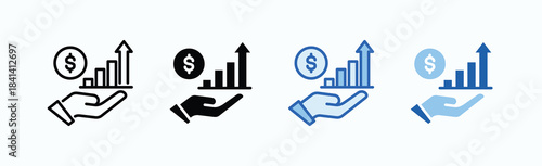 Revenue Icon Sheet Multiple Style Collection Isolated Vector