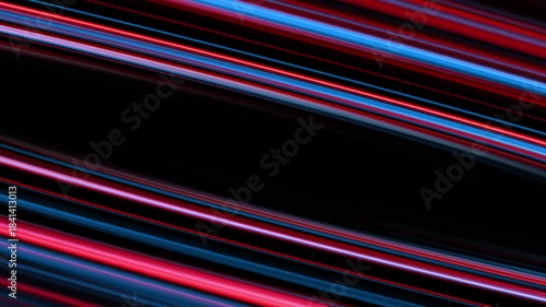 Bright multicolor diagonal neon lines with glowing speed streaks flowing smoothly on a black backdrop, forming a high-energy abstract motion background ideal for music visuals, tech videos, sci-fi con