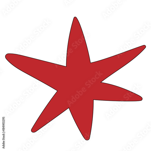 Abstract Red Star Shape Icon