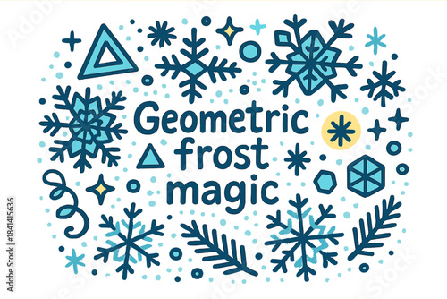Geometric Frost Magic. Geometric frost magic. Hand-drawn doodle illustration of Geometric frost magic.