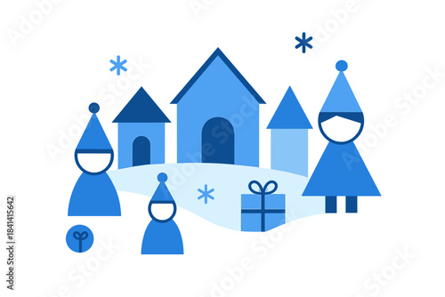 Holiday Workshop Illustration. Holiday Workshop Concept. Flat minimalist vector illustration of Holiday