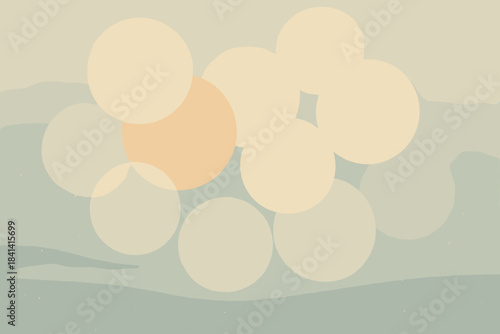 Geometric Winter Glow. Frosted lights minimalist flat illustration of soft glowing geometric bokeh with