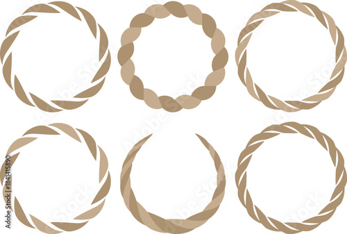 しめ縄のフレーム6種セット　ベージュ