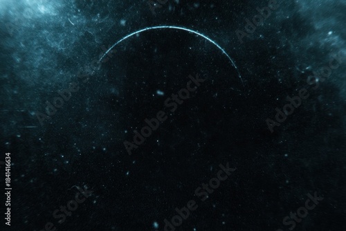 Celestial Circle in Deep Space: A luminescent, abstract depiction of a celestial circle glows gently in the vast expanse of the cosmos, evoking a sense of mystery and the unknown.