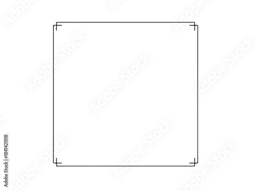 Minimal Line Frame in silhouette white background.