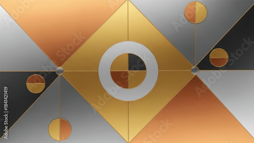 Geometric pattern artwork offers a captivating visual symphony, featuring intricate lines, shapes, and color harmonies that draw the eye, evoking feelings of structure, balance.