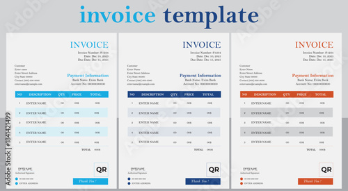 Minimal Printable Invoice Template   Clean Vector Layout for Business, Billing and Company Finance Use.