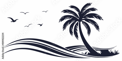 tropical island with palm trees