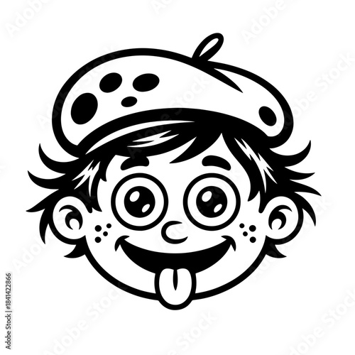 Silhouette of a cute artist