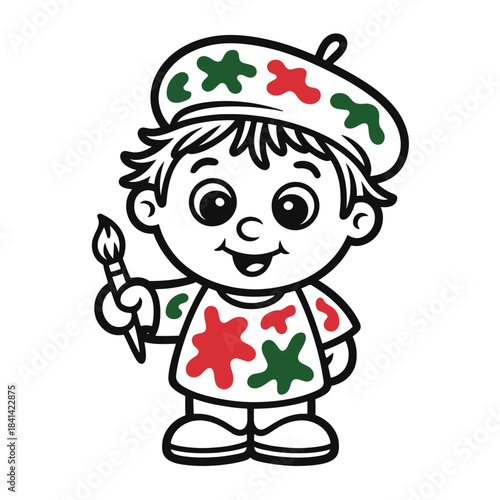 Silhouette of a cute artist