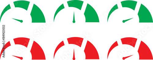 speedometer icons set. Tachometer icon. Performance indicator sign. Car speed. Fast internet speed sign. Performance indicators sign symbol. Car speed, fast internet speed sign. Dashboard colorful 