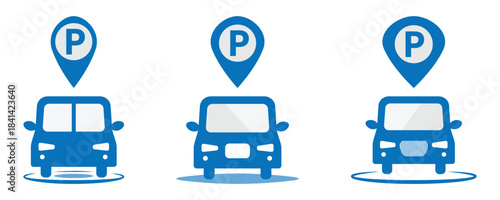 Car parking sign, parking icon vector