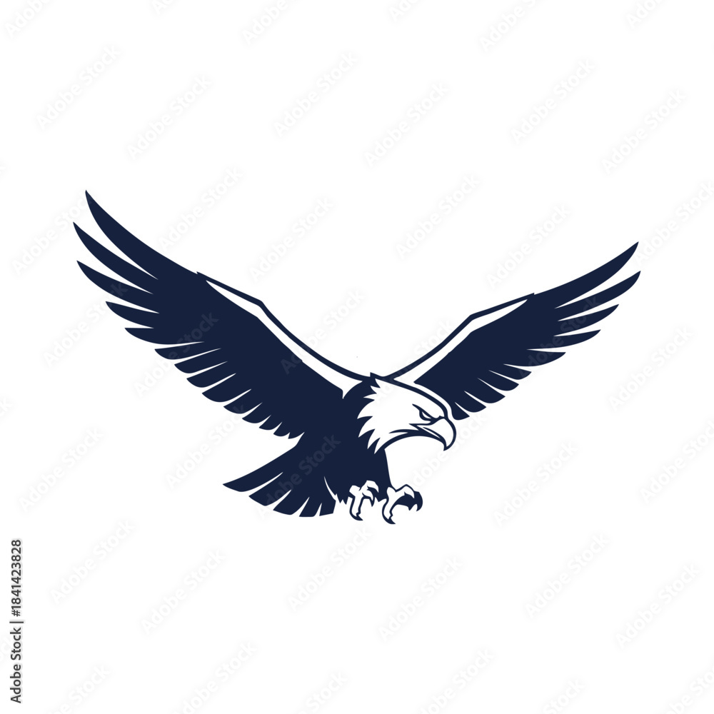 Obraz premium Dove and eagle flying vector illustration symbol of peace and freedom