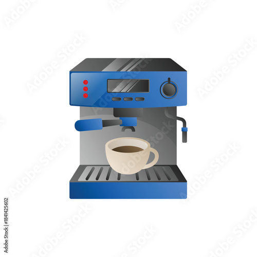Modern Espresso Coffee Machine Flat Gradient Vector Icon