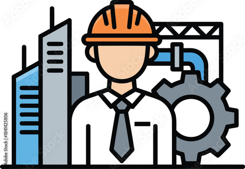 A dedicated engineer oversees significant urban building projects and complex industrial systems planning