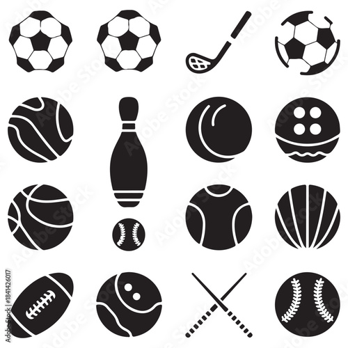 Sports Ball Vector Icons Collection