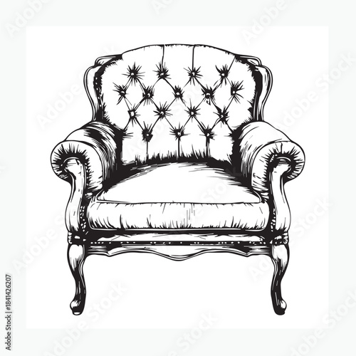 black and white armchair
