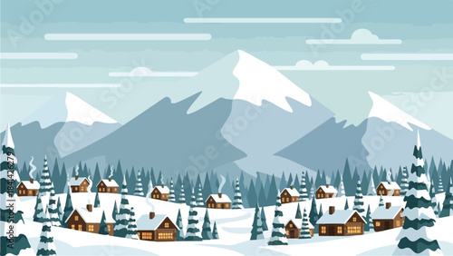 Festive Christmas Illustrations EPS – Flat Vector Holiday Designs for Winter, Santa, Gifts, Trees & Cozy Scenes