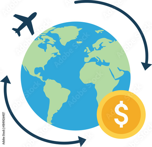 Global travel and international money transactions around the earth are essential for worldwide business