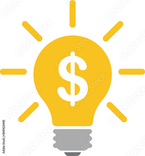 A brilliant bright creative financial idea sparking innovation and growth for successful business ventures