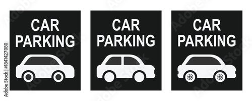 Car parking sign, parking icon vector