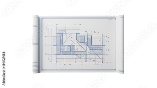 House concept on blueprint paper background design ideas inspiration
