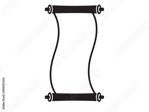 Scroll Banner in silhouette white background.