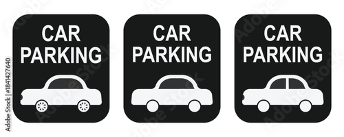 Car parking sign, parking icon vector