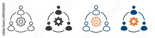 Teamwork Icon Set Multiple Style Collection 