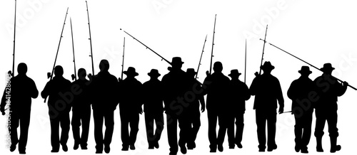 Fisherman Catching a Big Fish Silhouette