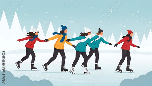 A Group of Friends Enjoying Winter