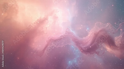 Ethereal Nebula in Pastel Colors with Stars and Cosmic Dust