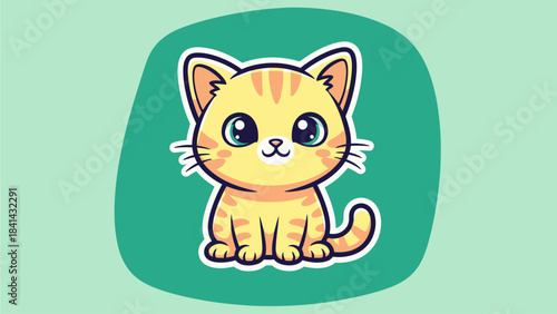 Adorable Big-Eyed Orange Tabby Kitten Mascot