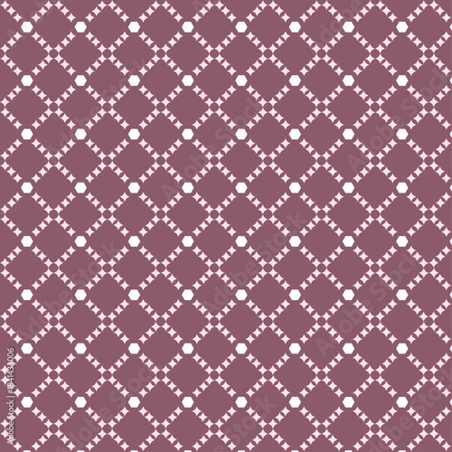 Geometric Diamond Lattice Pattern in Dusty Rose - Elegant Trellis Design with Hexagons