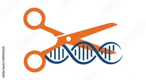 CRISPR gene editing concept illustration expressing precision biotechnology development and evolving genetic engineering applications through a refined scientific vector artwork style