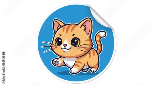 Adorable Big-Eyed Orange Tabby Kitten Mascot