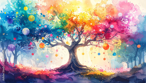 Fototapeta Naklejka Na Ścianę i Meble -  abstract colorful tree