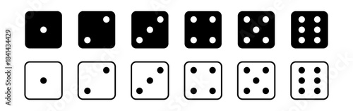 Vector illustration of Dice icon set isolated on transparent background