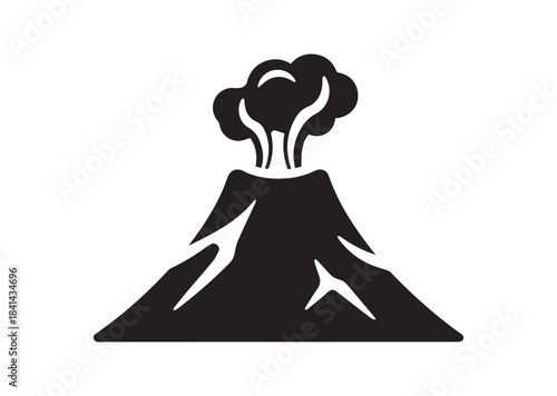 Volcano icon, Volcano Black silhouette vector