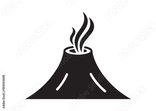 Volcano icon, Volcano Black silhouette vector