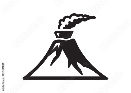 Volcano icon, Volcano Black silhouette vector