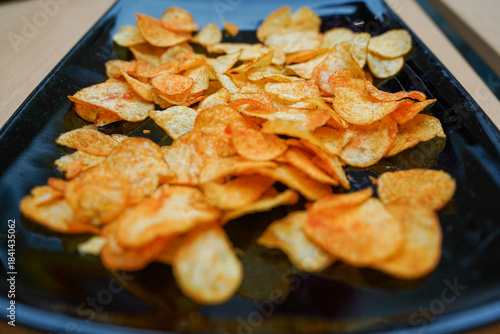 chips. Chips platter at an event. detail.