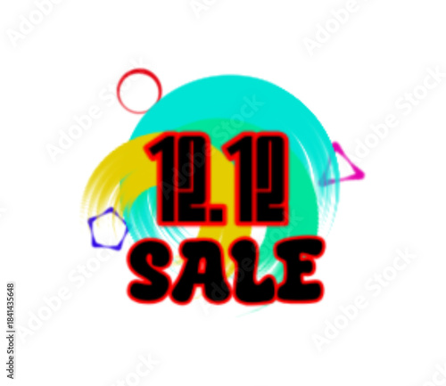 12.12 Shopping Festival Sale Promotion Banner with Colorful Abstract Background