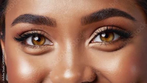 Close-Up of Woman’s Eyes Showing a Joyful Expression