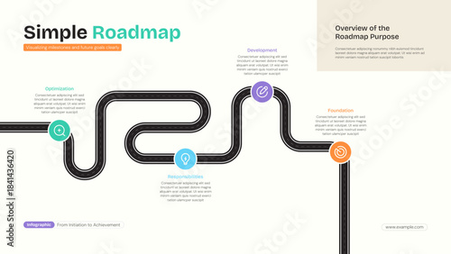Minimal Roadmap Path Infographic for Planning