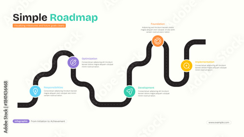 Project Timeline Roadmap Infographic for Milestone Strategy Tracking and Workflow Design