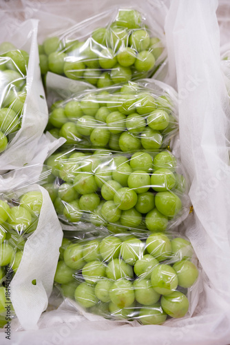 Fresh bunch of shine muscat grape on market 