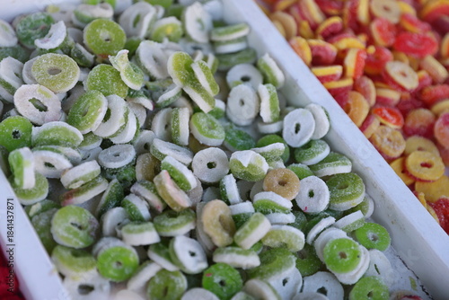 jelly candy, green and white