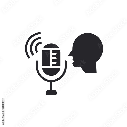 speech recognition icon icons outline and Flat Style,transparent background