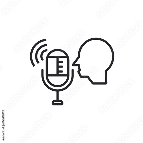 speech recognition icon icons outline and Flat Style,transparent background